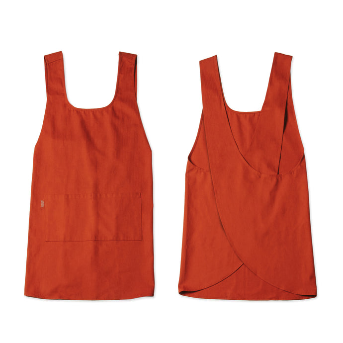 Hudson Durable Goods Cross Back Apron for Women - Terracotta Orange