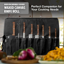 Hudson Durable Goods Premium Waxed Canvas Knife Roll - Perfect Companion for Your Cooking Needs