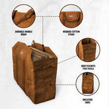 Hudson Durable Goods Premium Waxed Canvas Tote Bag - With Durable Handle Wrap, Webbed Cotton Strap, Deep Pockets, and Enclosed Sides