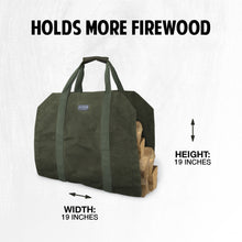 Hudson Durable Goods Premium Waxed Canvas Firewood Carrier - 19" Wide x 19" High Log Holder