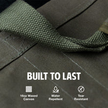 Hudson Durable Goods Premium Waxed Canvas Firewood Carrier - Tear Resistant and Water Repellent Material