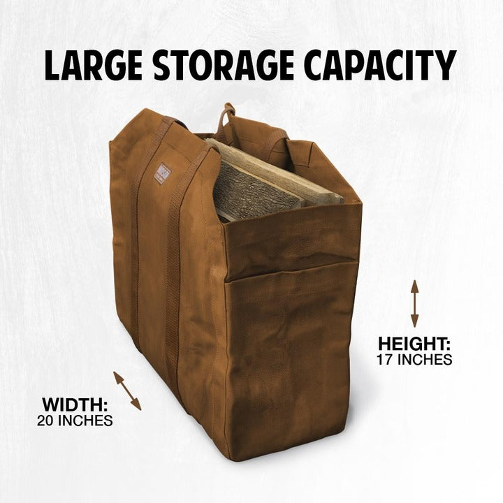 Hudson Durable Goods Premium Waxed Canvas Firewood Tote
