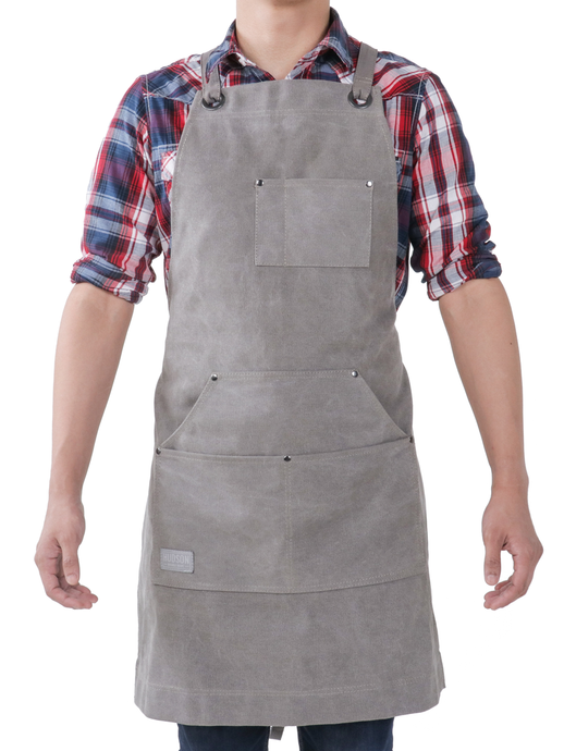 Hudson Durable Goods Regular Canvas Work Apron with Tool Pockets (Grey) - HDG921G