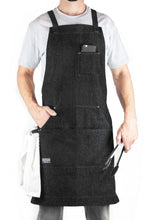 Hudson Durable Goods Home Denim Apron for Kitchen, Grill, and BBQ (Black Denim) - HDG805BD