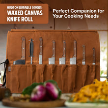Hudson Durable Goods Premium Waxed Canvas Knife Roll - Perfect Companion for Your Cooking Needs