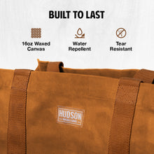 Hudson Durable Goods Premium Waxed Canvas Tote Bag - Tear and Water Resistant