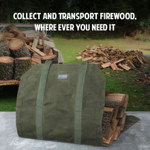 Hudson Durable Goods Premium Waxed Canvas Firewood Carrier - Collect and Transport Firewood, Where Ever You Need It