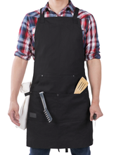 Professional Grade Chef Apron for Kitchen, BBQ, & Grill (Black) - No Top Pocket - HDG815